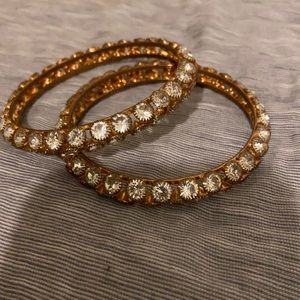 Large goldtone India bangle set